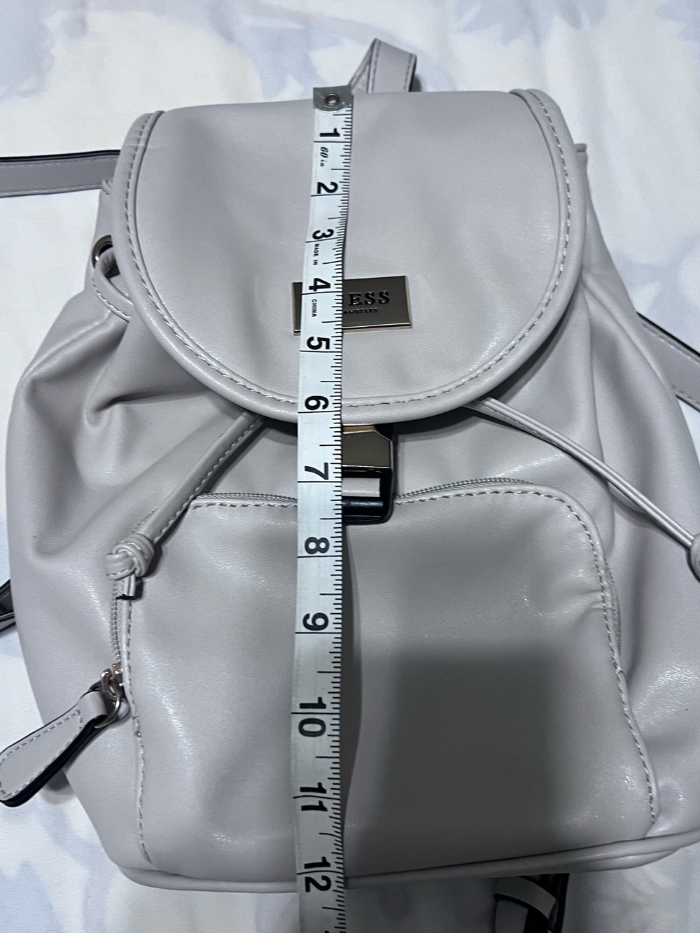 GUESS Light Gray Mini Drawstring Backpack - Picture 4 of 5